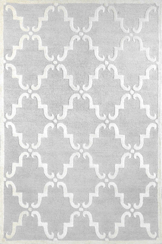 GREY AND WHITE MOROCCAN HAND TUFTED CARPET