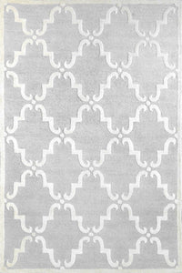 GREY AND WHITE MOROCCAN HAND TUFTED CARPET by Imperial Knots - Image 1