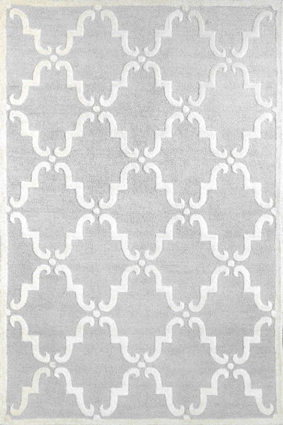 GREY AND WHITE MOROCCAN HAND TUFTED CARPET