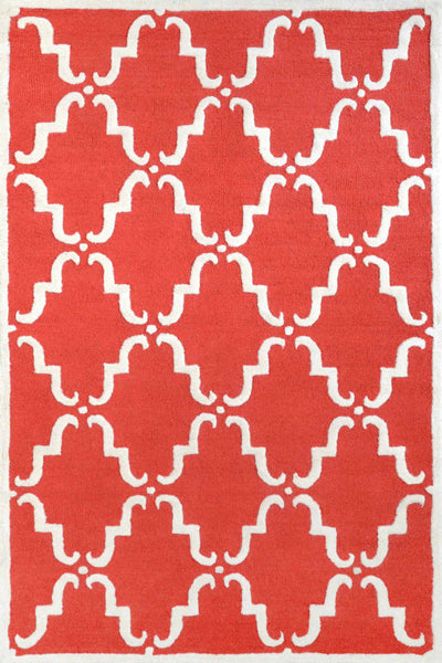 RED AND WHITE MOROCCAN HAND TUFTED CARPET