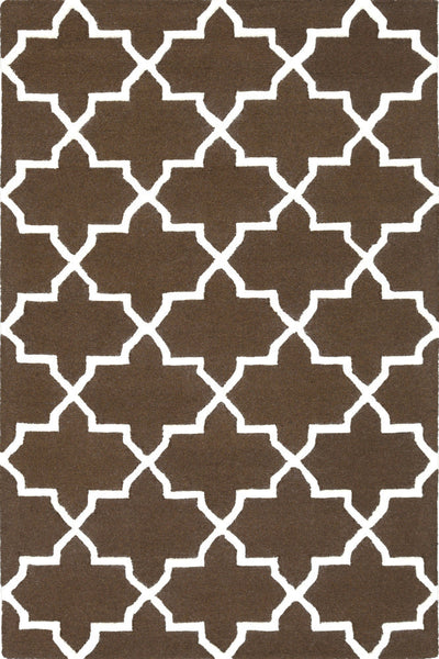 BROWN AND WHITE MOROCCAN HAND TUFTED CARPET