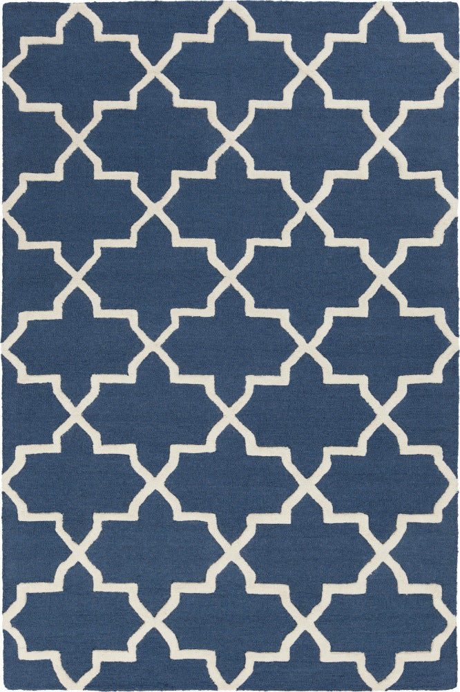 BLUE AND WHITE MOROCCAN HAND TUFTED CARPET