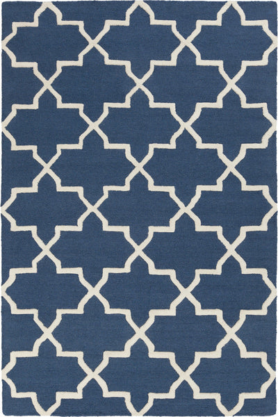 BLUE AND WHITE MOROCCAN HAND TUFTED CARPET