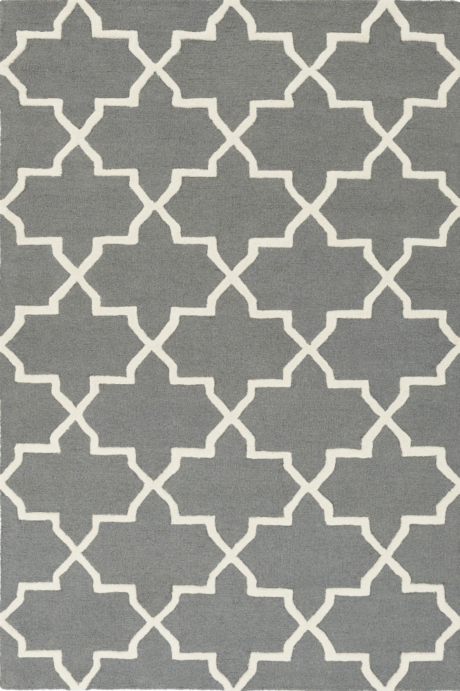 GREY AND WHITE MOROCCAN HAND TUFTED CARPET
