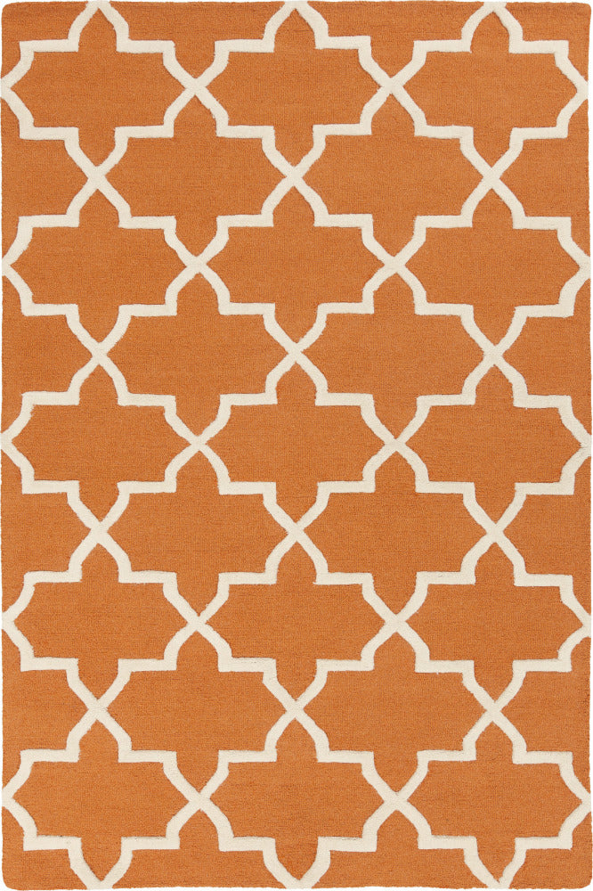 ORANGE AND WHITE MOROCCAN HAND TUFTED CARPET
