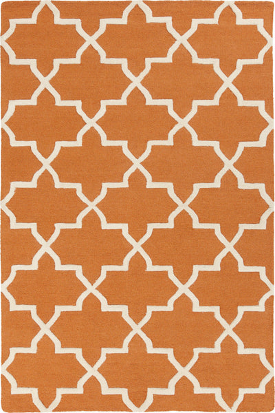 ORANGE AND WHITE MOROCCAN HAND TUFTED CARPET