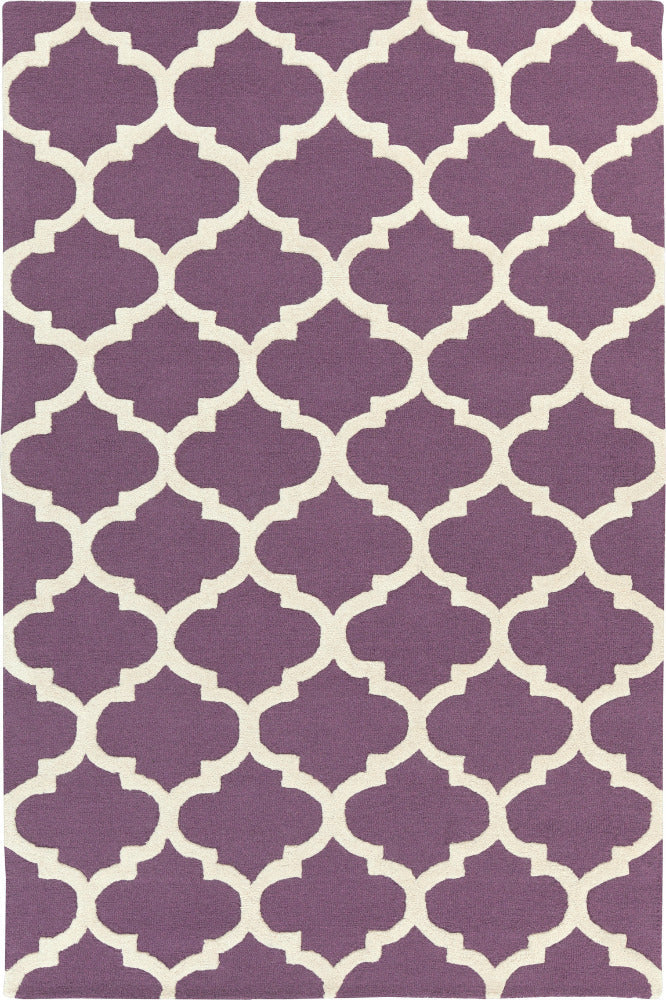 PURPLE AND WHITE MOROCCAN HAND TUFTED CARPET