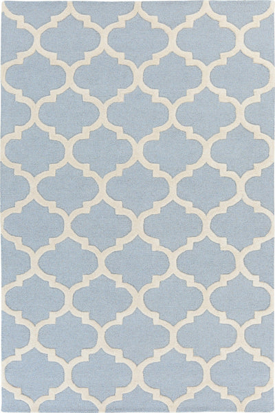 BLUE AND WHITE MOROCCAN HAND TUFTED CARPET