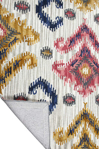 MULTICOLOR GREY IKAT HAND TUFTED CARPET by Imperial Knots - Image 4