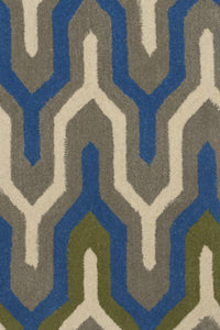 MULTICOLOR WISHBONE HAND TUFTED CARPET by Imperial Knots - Image 3