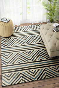 MULTICOLOR ZIG ZAG HAND TUFTED CARPET by Imperial Knots - Image 2