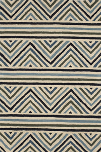 MULTICOLOR ZIG ZAG HAND TUFTED CARPET by Imperial Knots - Image 1