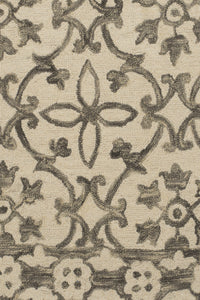 IVORY DAMASK HAND TUFTED CARPET by Imperial Knots - Image 3