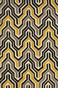 YELLOW WISHBONE HAND TUFTED CARPET by Imperial Knots - Image 1