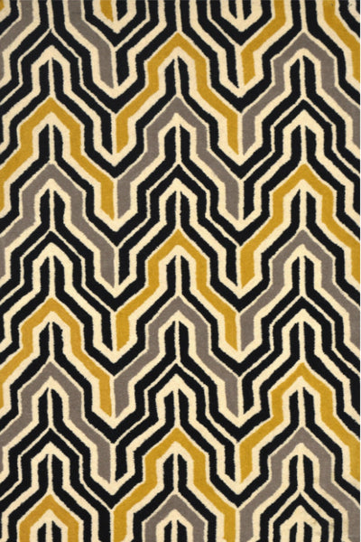 YELLOW WISHBONE HAND TUFTED CARPET