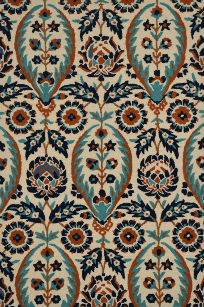 BLUE DAMASK HAND TUFTED CARPET
