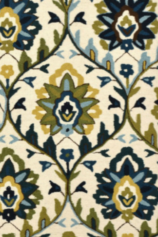 IVORY DAMASK HAND TUFTED CARPET by Imperial Knots - Image 3