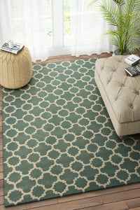 GREEN MOROCCAN HAND TUFTED CARPET by Imperial Knots - Image 2