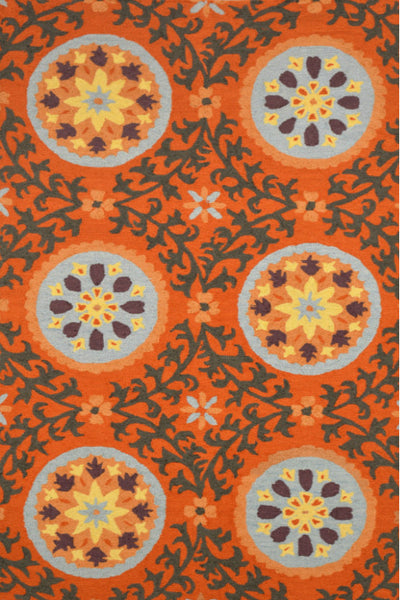 ORANGE SUZANI HAND TUFTED RUG