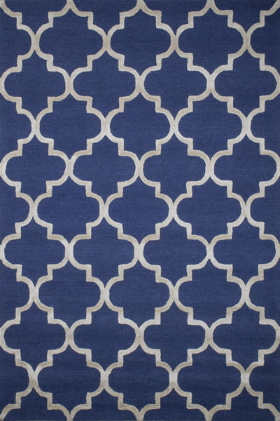 BLUE SILVER MOROCCAN HAND TUFTED CARPET