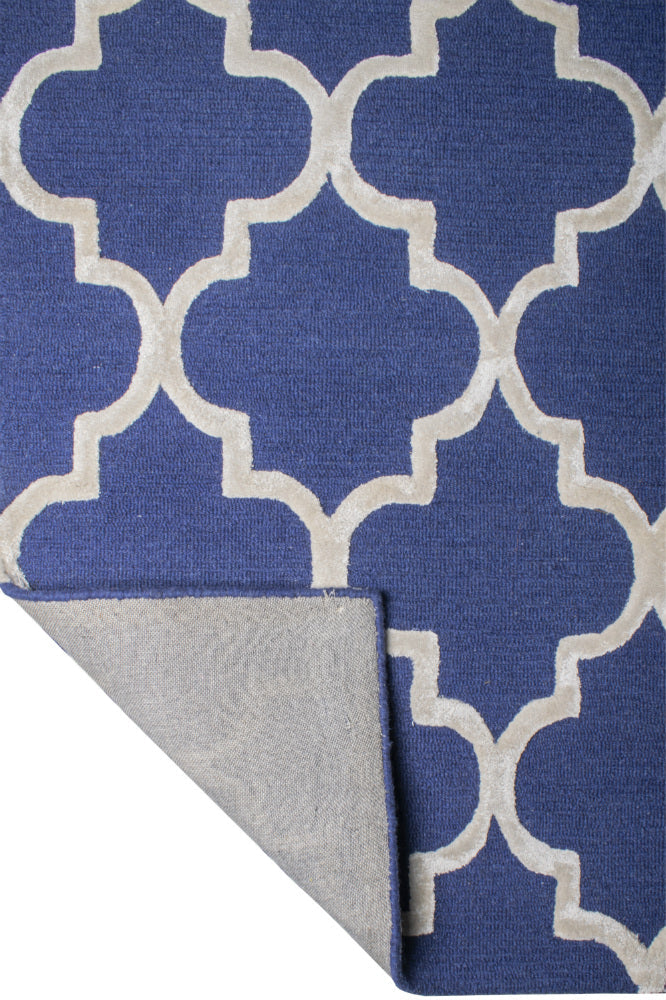 BLUE SILVER MOROCCAN HAND TUFTED CARPET