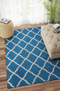 TEAL IVORY MOROCCAN HAND TUFTED CARPET by Imperial Knots - Image 2