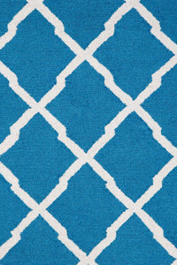 TEAL IVORY MOROCCAN HAND TUFTED CARPET by Imperial Knots - Image 3