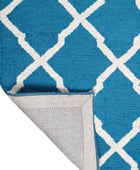 TEAL IVORY MOROCCAN HAND TUFTED CARPET