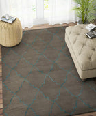 GREY AND BLUE MOROCCAN HAND TUFTED CARPET