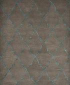 GREY AND BLUE MOROCCAN HAND TUFTED CARPET
