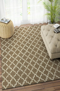 BROWN AND IVORY MOROCCAN HAND TUFTED CARPET by Imperial Knots - Image 2