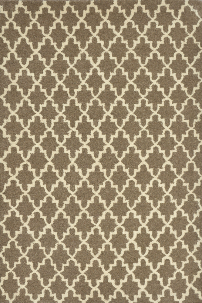 BROWN AND IVORY MOROCCAN HAND TUFTED CARPET