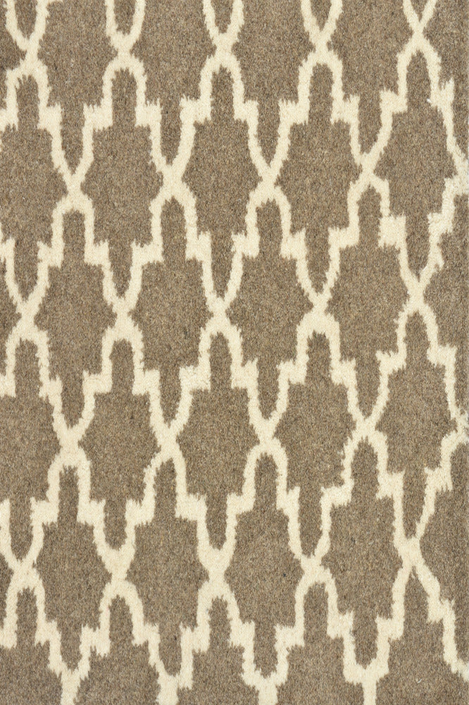 BROWN AND IVORY MOROCCAN HAND TUFTED CARPET