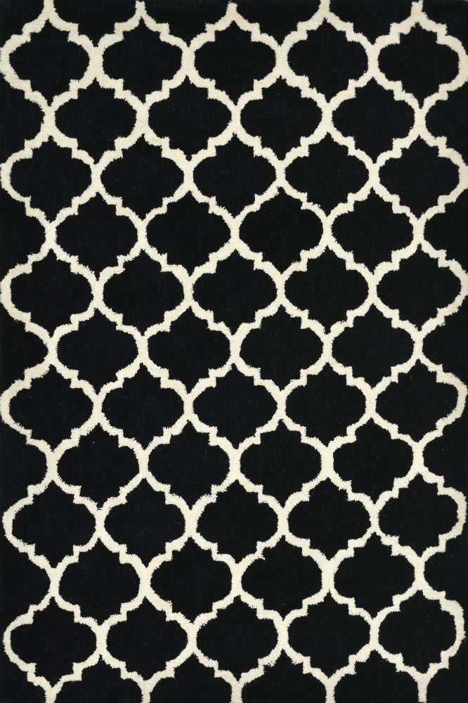 BLACK AND WHITE MOROCCAN HAND TUFTED CARPET