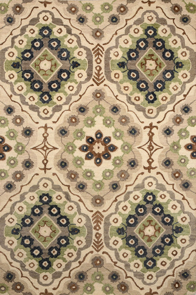 IVORY TRADITIONAL HAND TUFTED CARPET