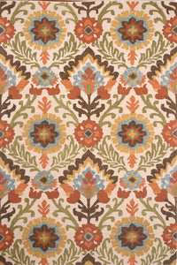 MULTICOLOR FLORAL HAND TUFTED CARPET by Imperial Knots - Image 1