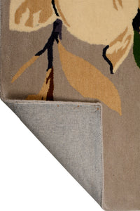 BEIGE FLORAL HAND TUFTED CARPET by Imperial Knots - Image 4