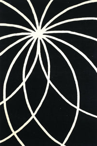 BLACK AND WHITE TRELLIS HAND TUFTED CARPET by Imperial Knots - Image 1