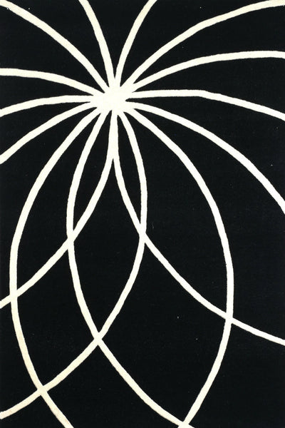 BLACK AND WHITE TRELLIS HAND TUFTED CARPET