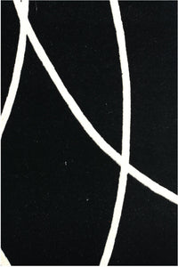 BLACK AND WHITE TRELLIS HAND TUFTED CARPET by Imperial Knots - Image 3