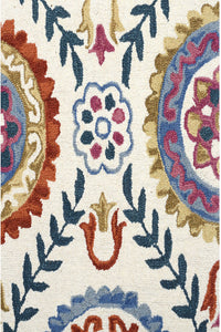 MULTICOLOR SUZANI HAND TUFTED CARPET by Imperial Knots - Image 3