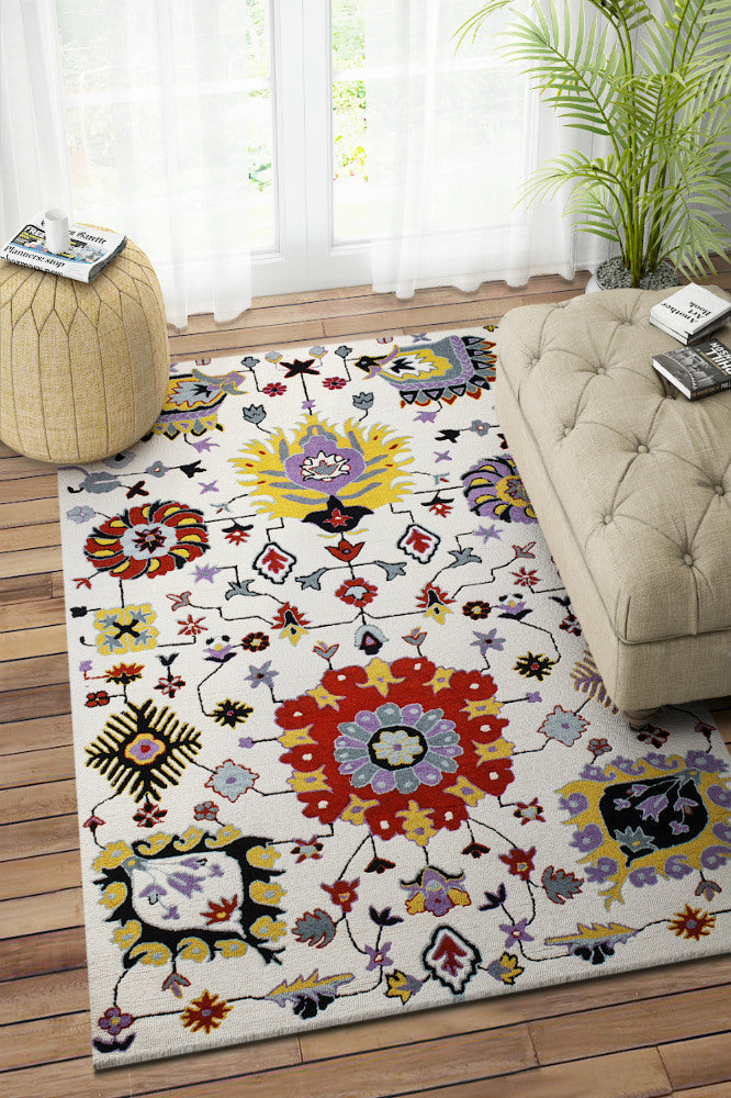 MULTICOLOR SUZANI HAND TUFTED CARPET