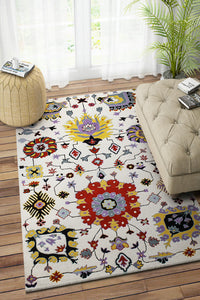 MULTICOLOR SUZANI HAND TUFTED CARPET by Imperial Knots - Image 1