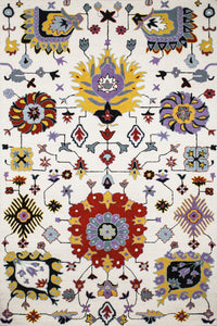 MULTICOLOR SUZANI HAND TUFTED CARPET by Imperial Knots - Image 2