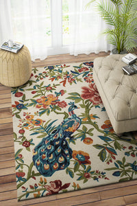 MULTICOLOR FLORAL HAND TUFTED CARPET by Imperial Knots - Image 2