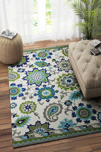 GREEN SUZANI HAND TUFTED CARPET by Imperial Knots - Image 2