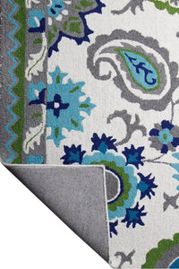 GREEN SUZANI HAND TUFTED CARPET by Imperial Knots - Image 4