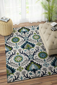 GREEN SUZANI HAND TUFTED CARPET by Imperial Knots - Image 2