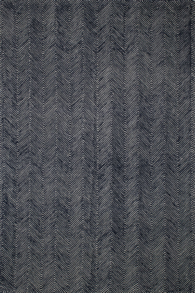 BLUE CHEVRON HAND TUFTED RUG
