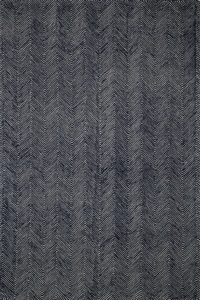 BLUE CHEVRON HAND TUFTED RUG